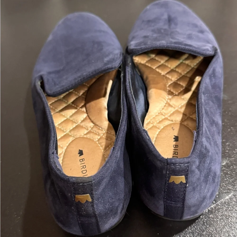 Birdies navy Blue Suede Loafers with Rounded Toe size 7
